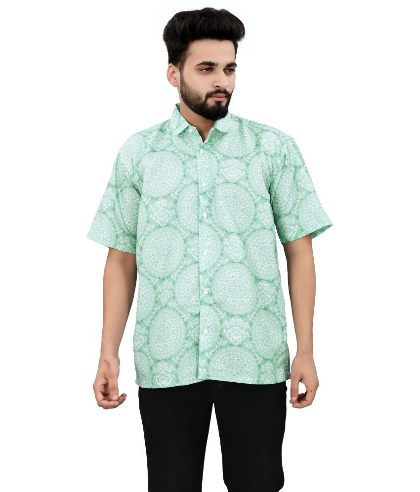     			BROWN BROTHERS - Green Cotton Blend Oversized Fit Men's Casual Shirt ( Pack of 1 )