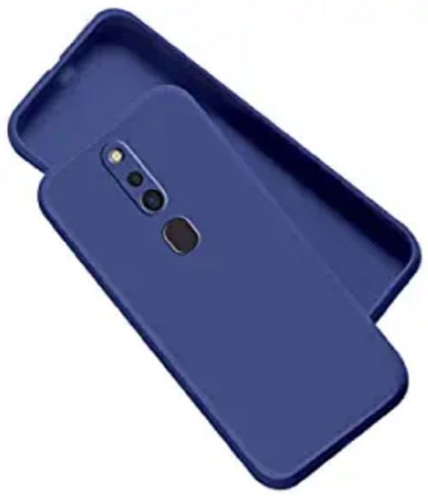     			Case Vault Covers - Blue Silicon Plain Cases Compatible For OPPO F11 Pro ( Pack of 1 )