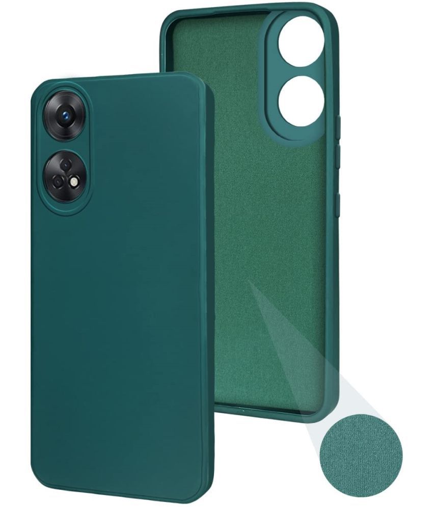     			Case Vault Covers - Green Silicon Plain Cases Compatible For Oppo Reno 8T 5G ( Pack of 1 )