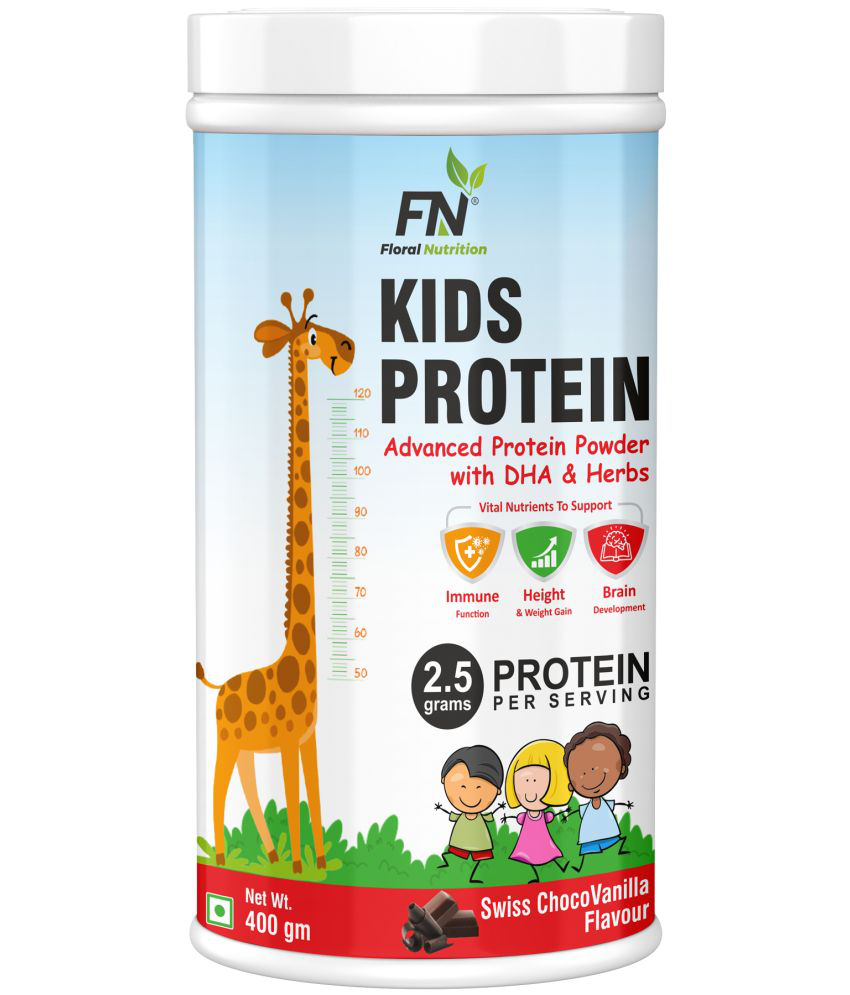     			Floral Nutrition Kids Protein with DHA,Vitamin-D for Growth,Immunity Nutrition Drink 400 gm Chocolate