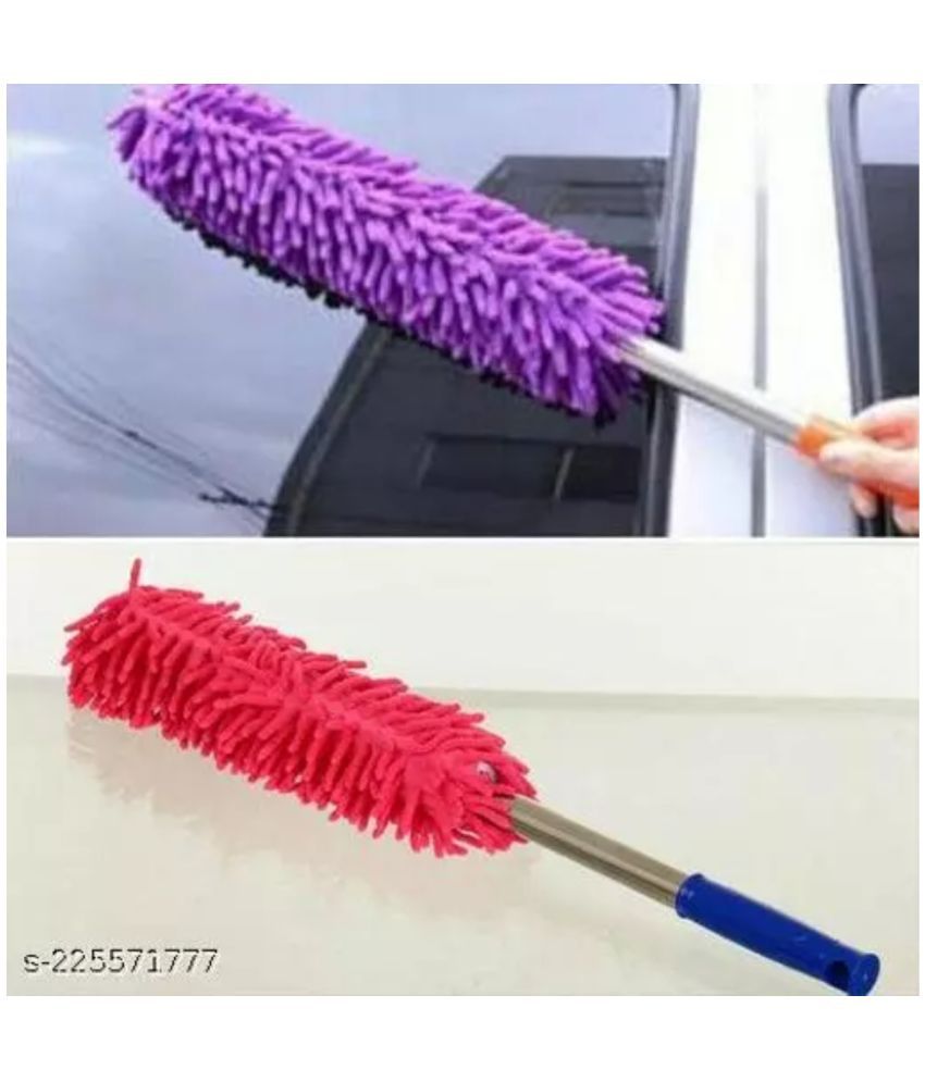     			HOMETALES - Car Cleaning Wet & Dry Cleaning Microfiber Telescopic Duster With Extendable Handel for car accessories(Pack of 1)