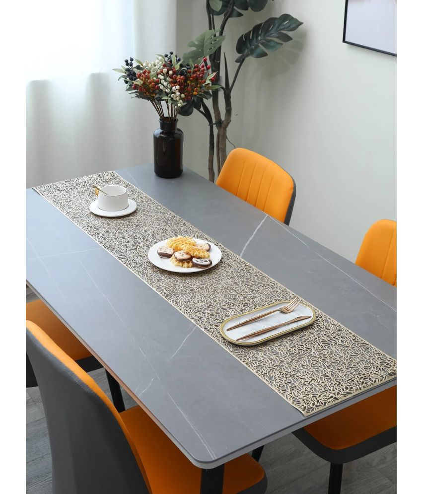     			HOMETALES PVC 6 Seater Table Runner ( 180 cm x 33 cm ) Single - Gold
