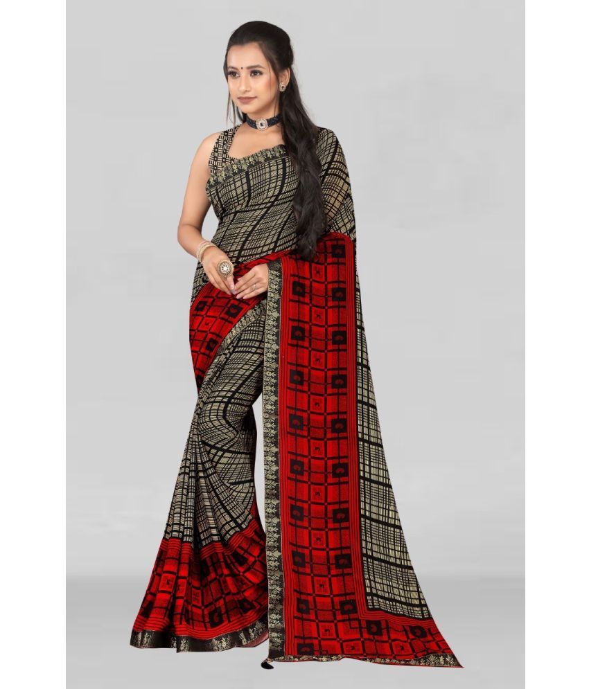     			LEELAVATI - Black Georgette Saree With Blouse Piece ( Pack of 1 )