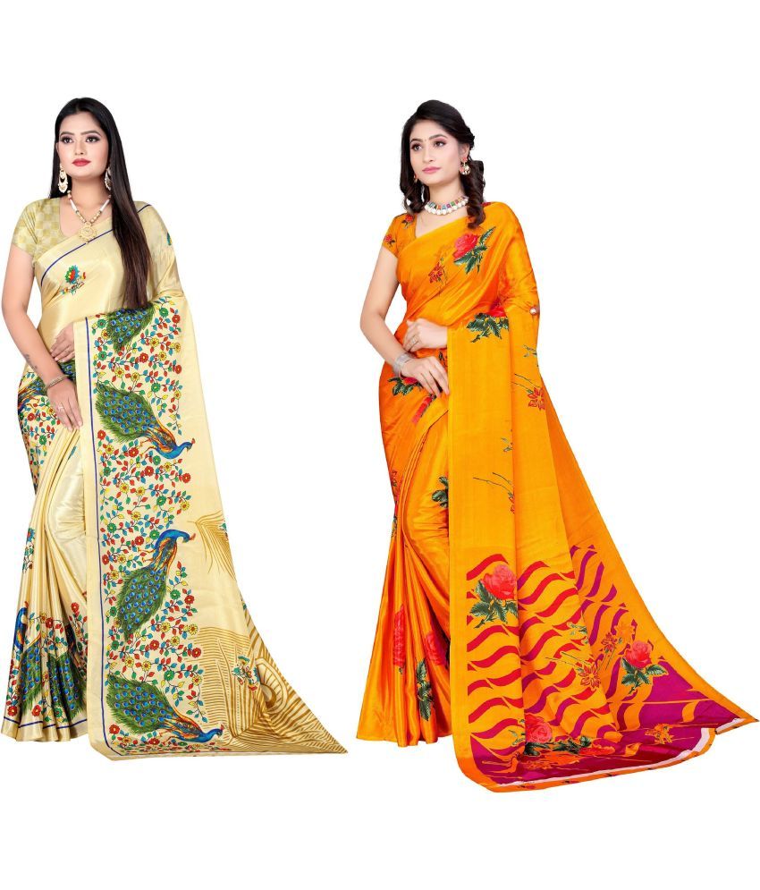     			LEELAVATI - Multicolor Crepe Saree With Blouse Piece ( Pack of 2 )