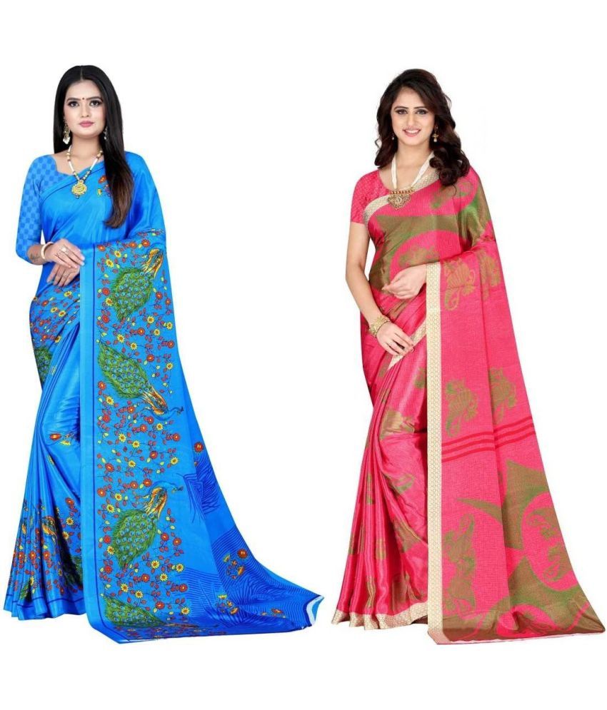     			LEELAVATI - Multicolor Crepe Saree With Blouse Piece ( Pack of 2 )