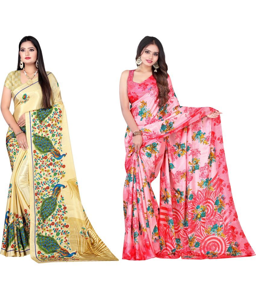     			LEELAVATI - Multicolor Crepe Saree With Blouse Piece ( Pack of 2 )