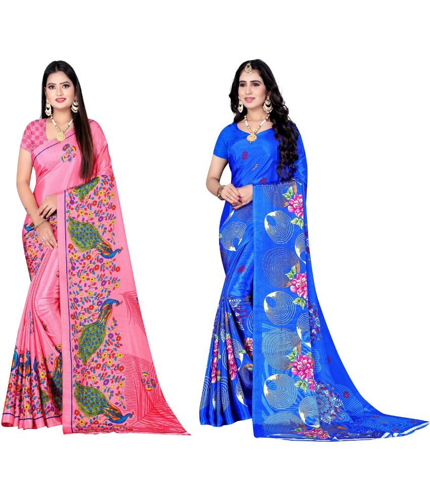     			LEELAVATI - Multicolor Crepe Saree With Blouse Piece ( Pack of 2 )