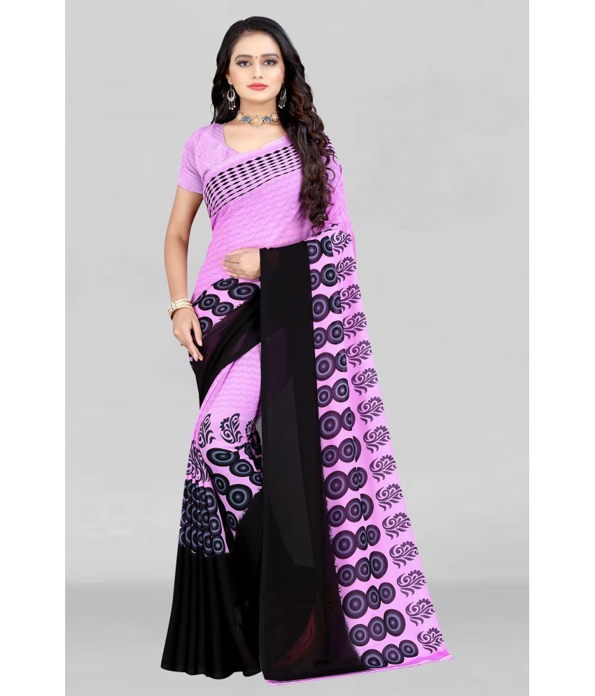     			LEELAVATI - Pink Georgette Saree With Blouse Piece ( Pack of 1 )