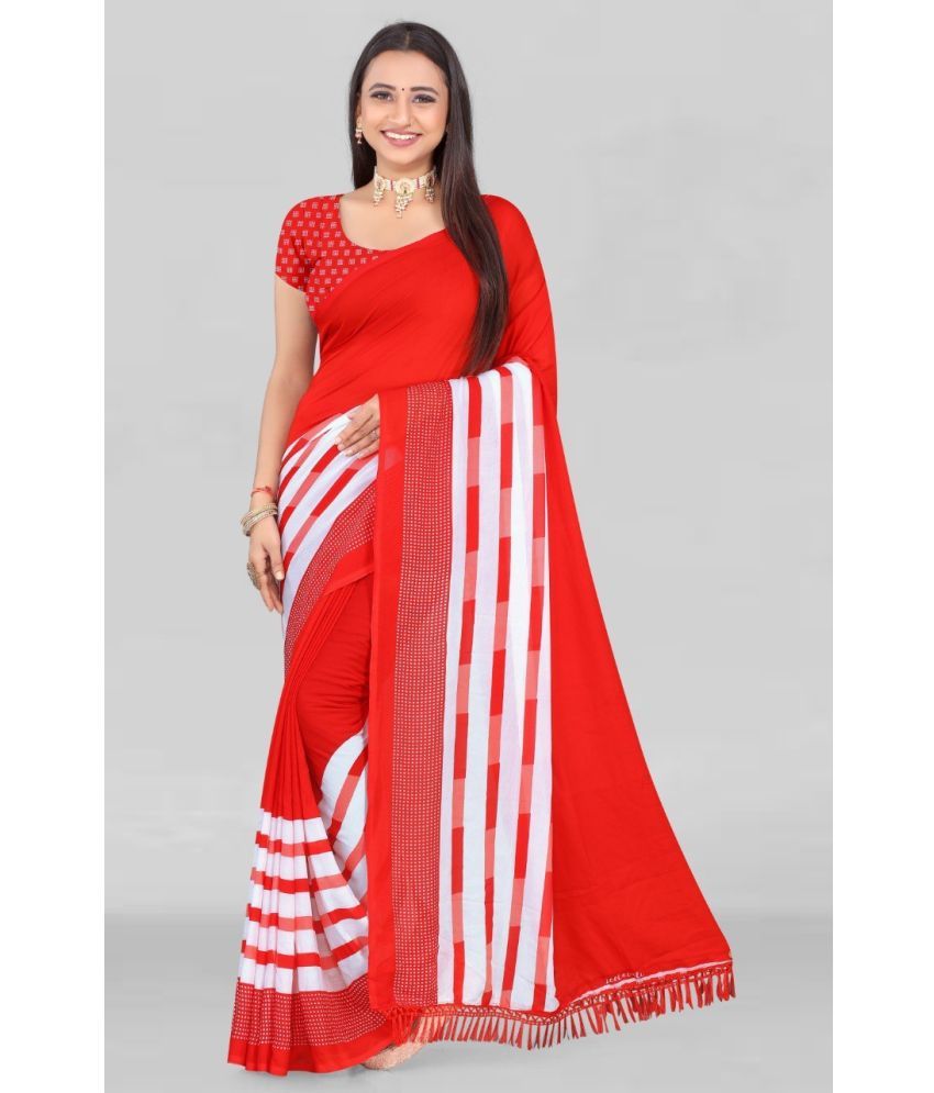     			LEELAVATI - Red Georgette Saree With Blouse Piece ( Pack of 1 )