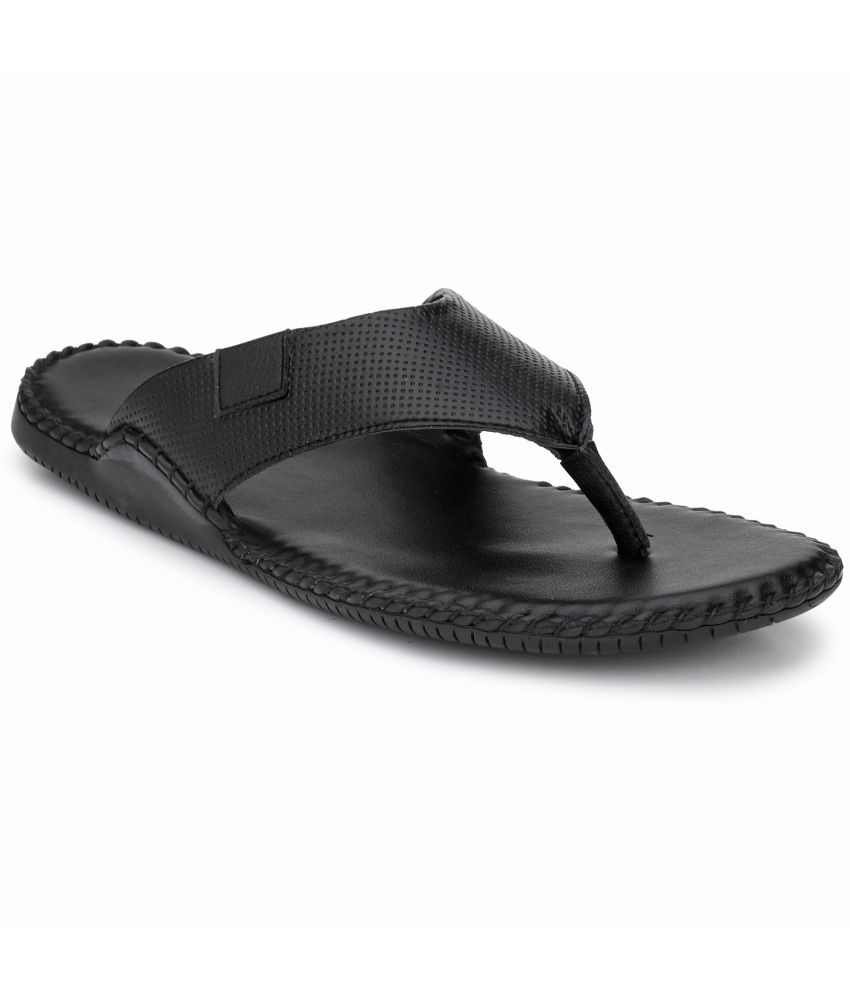     			SHENCES - Black Men's Leather Slipper