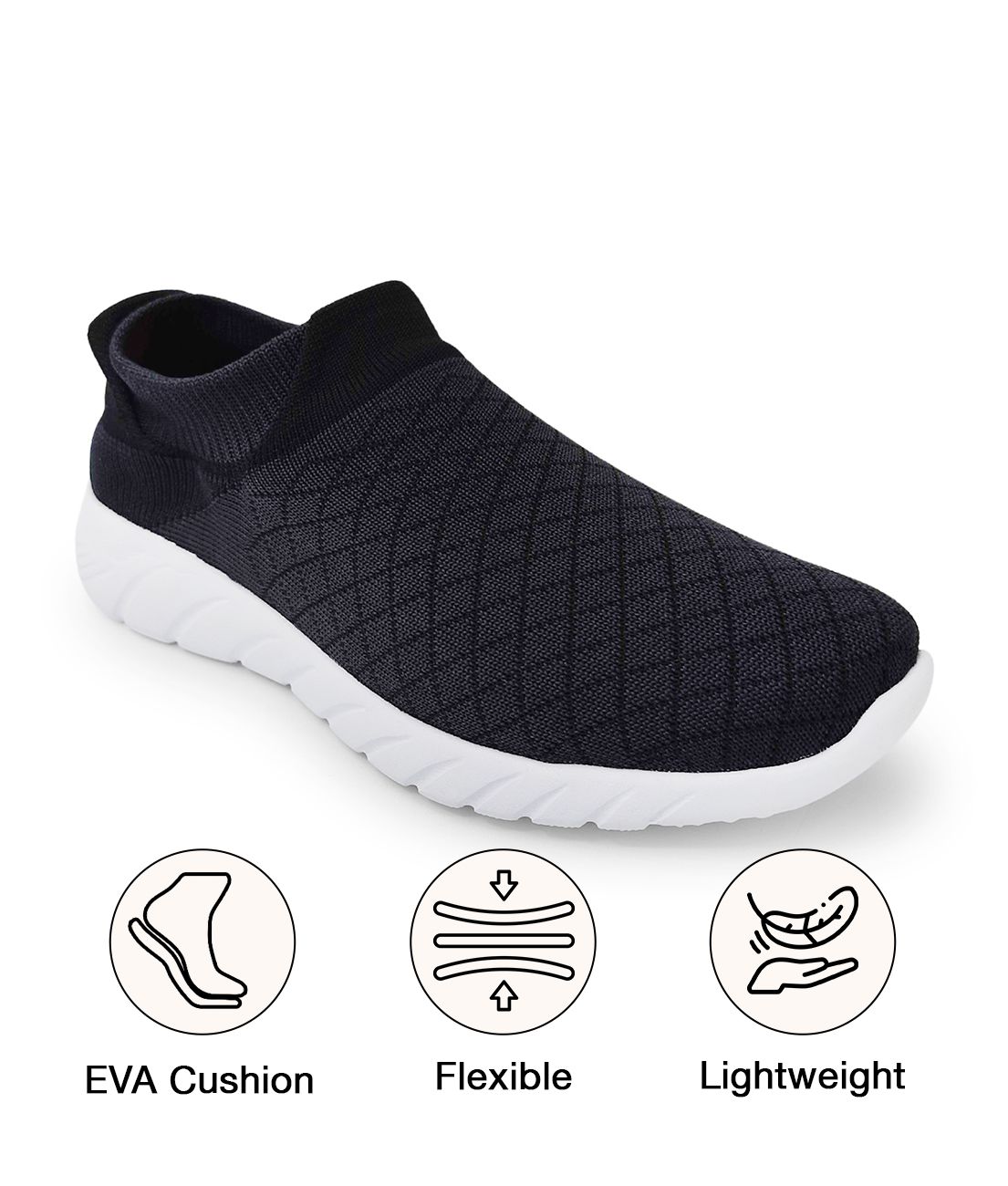     			UrbanMark Men Comfortable Eva Slip On Sports Shoes- Dark Grey