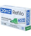 Doms Refilo Non-Toxic Hi-Tech Refillable White Board Marker (Set Of 20, Green)