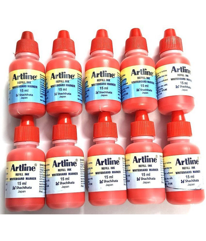     			Artline White Board Marker Ink Pack Of 10 (Red) 15 Ml Marker Refill (Red)