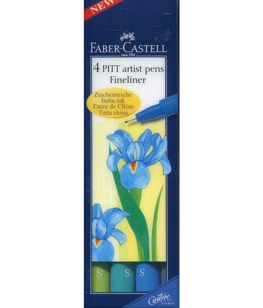     			Faber-Castell 4 Pitt Artist Pen S Wallet Fineliner Cool (Set Of 4, Multicolor)