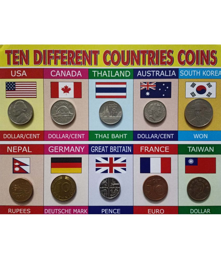     			Hop n Shop - Collection of World Coins 10 Countries 1 Numismatic Coins
