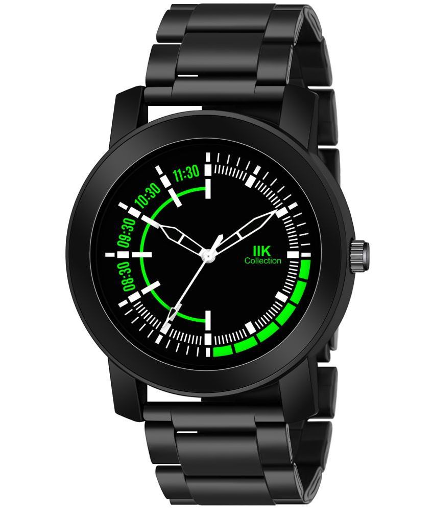     			IIK COLLECTION - Black Stainless Steel Analog Men's Watch