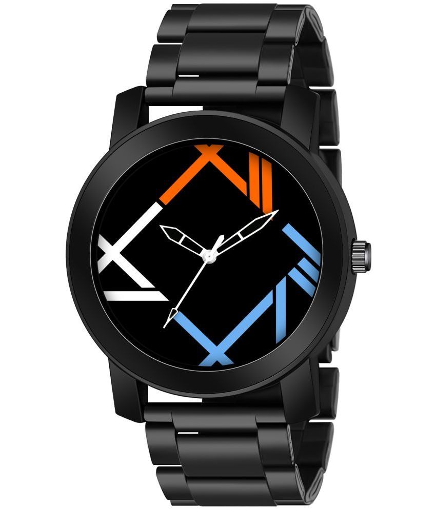     			IIK COLLECTION - Black Stainless Steel Analog Men's Watch