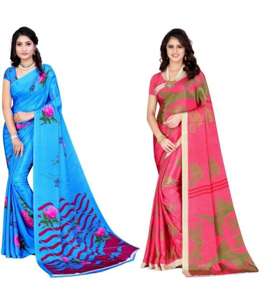     			LEELAVATI - Multicolor Crepe Saree With Blouse Piece ( Pack of 2 )