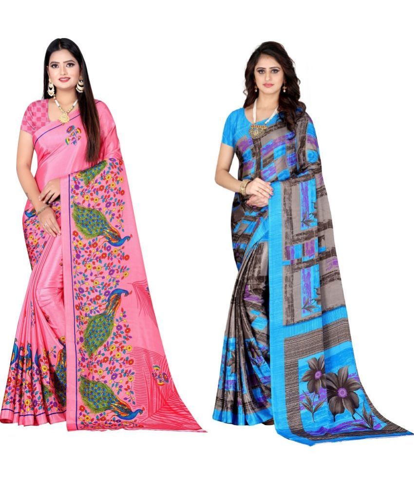     			LEELAVATI - Multicolor Crepe Saree With Blouse Piece ( Pack of 2 )