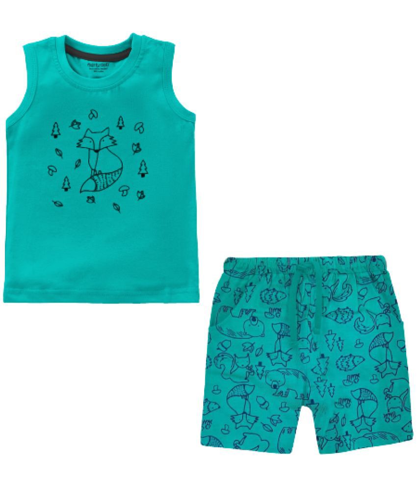     			NammaBaby - Green Cotton Baby Boy Top & Shorts ( Pack of 1 )