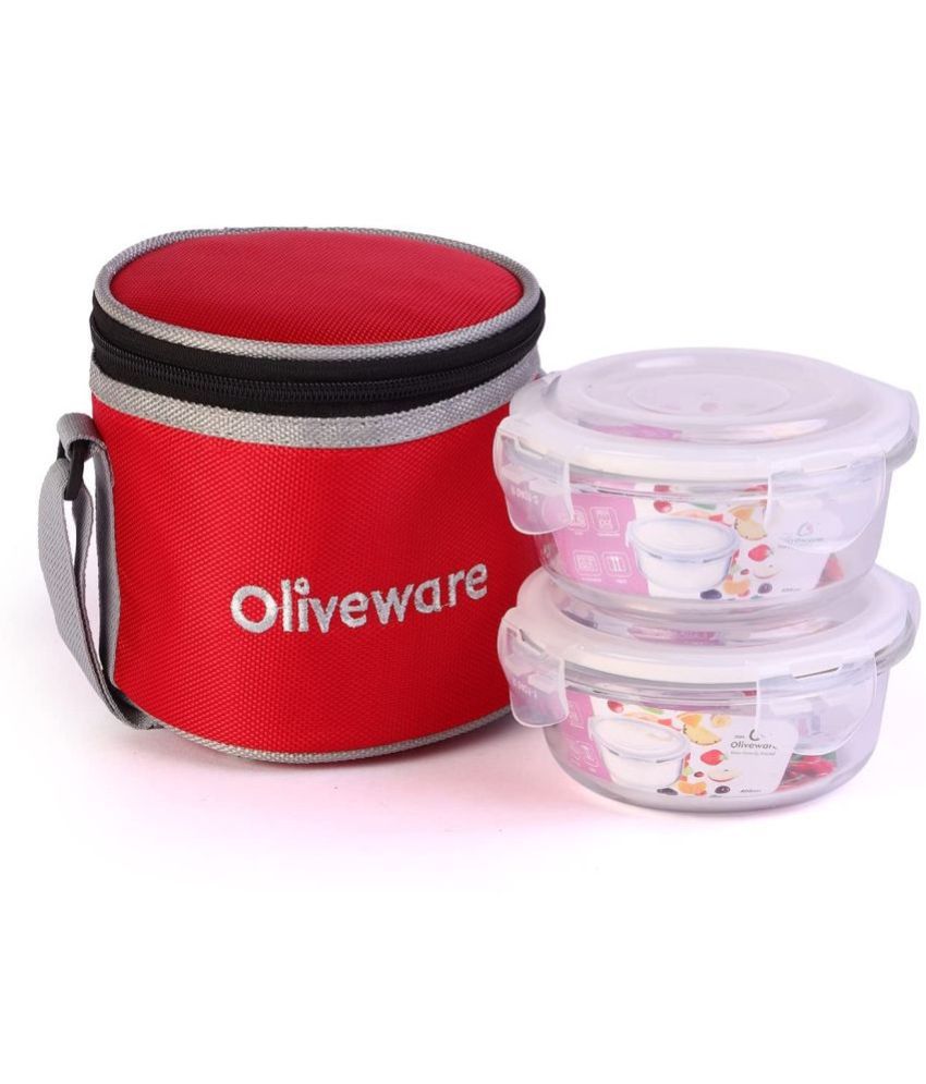     			Oliveware - glassware lunch box Glass Lunch Box 2 - Container ( Pack of 1 )