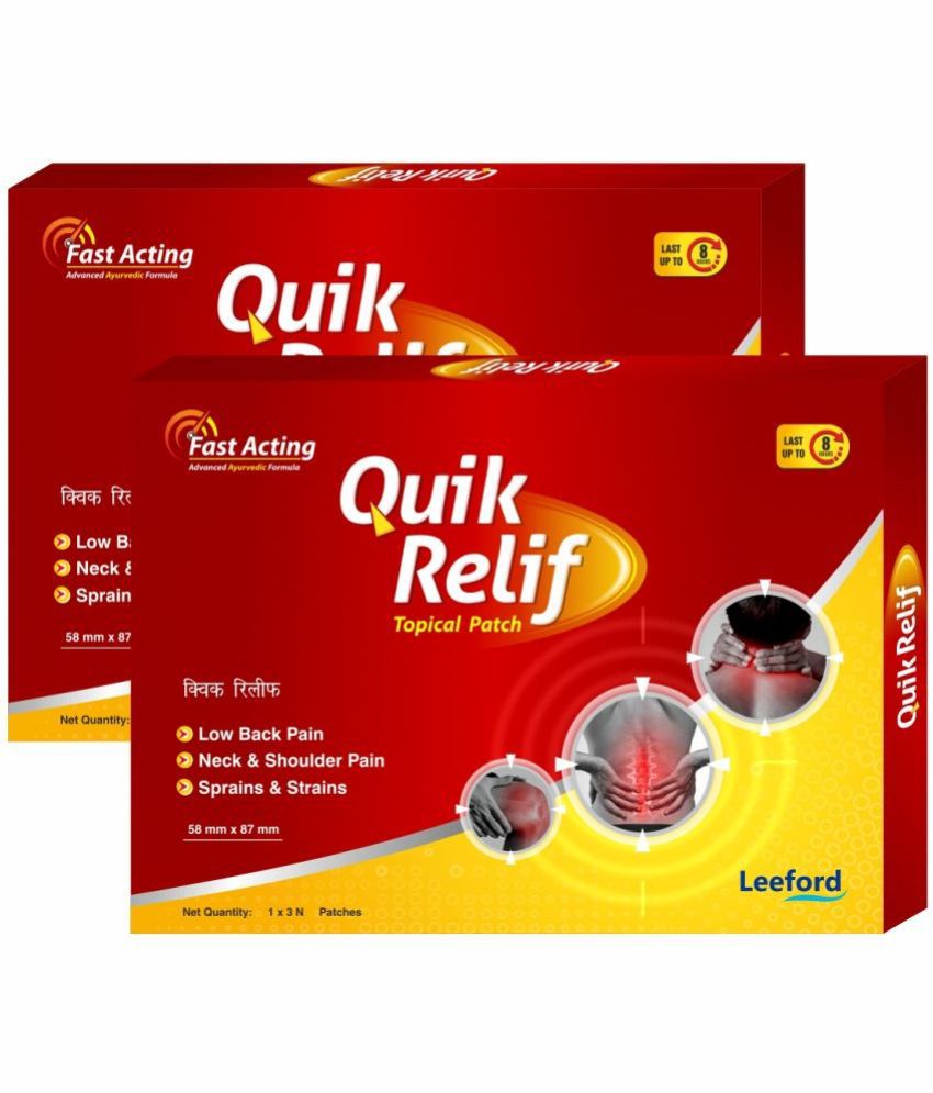     			Quik Relif Topical Patch, Pack of 2 - Pain Relief Patch (3 Patches Each)