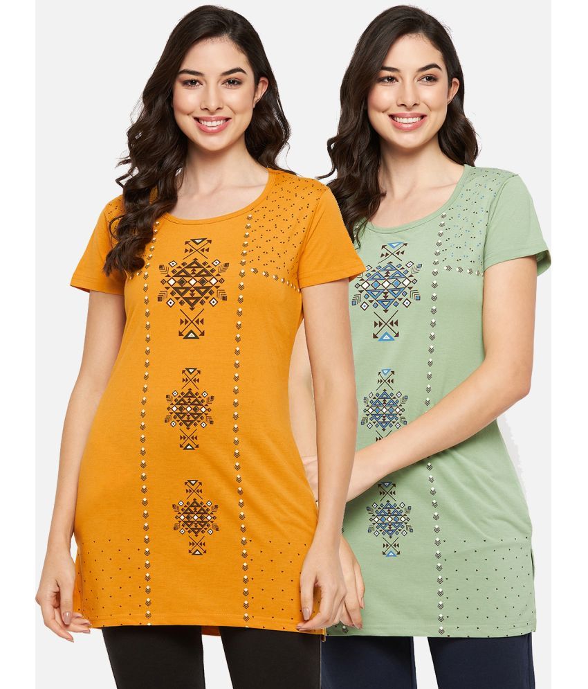     			VERO AMORE - Gold Cotton Blend Regular Fit Women's T-Shirt ( Pack of 2 )