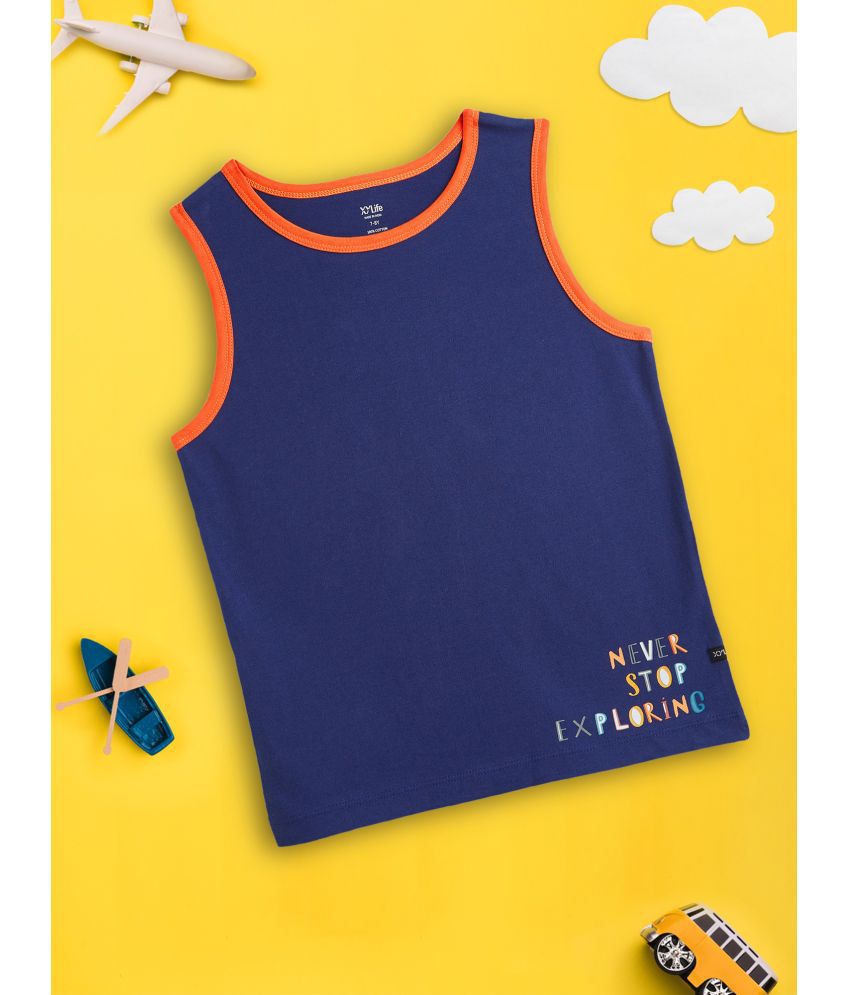     			XY Life - Blue Cotton Printed Boys Vest ( Pack of 1 )