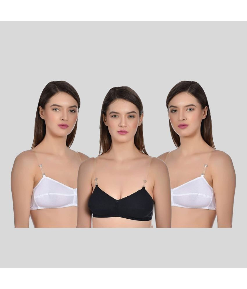     			AIMLY Pack of 3 Cotton Blend Non Padded Women's Everyday Bra ( Off White )