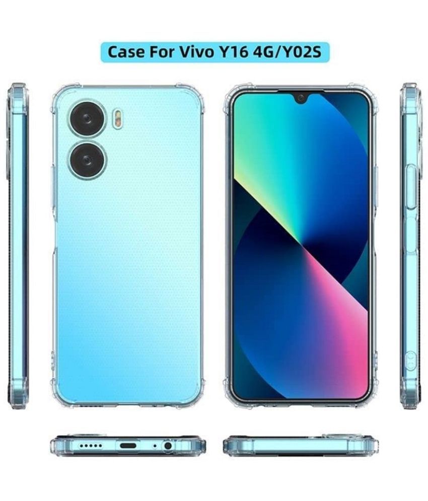     			Case Vault Covers - Transparent Silicon Silicon Soft cases Compatible For Vivo Y16 ( Pack of 1 )