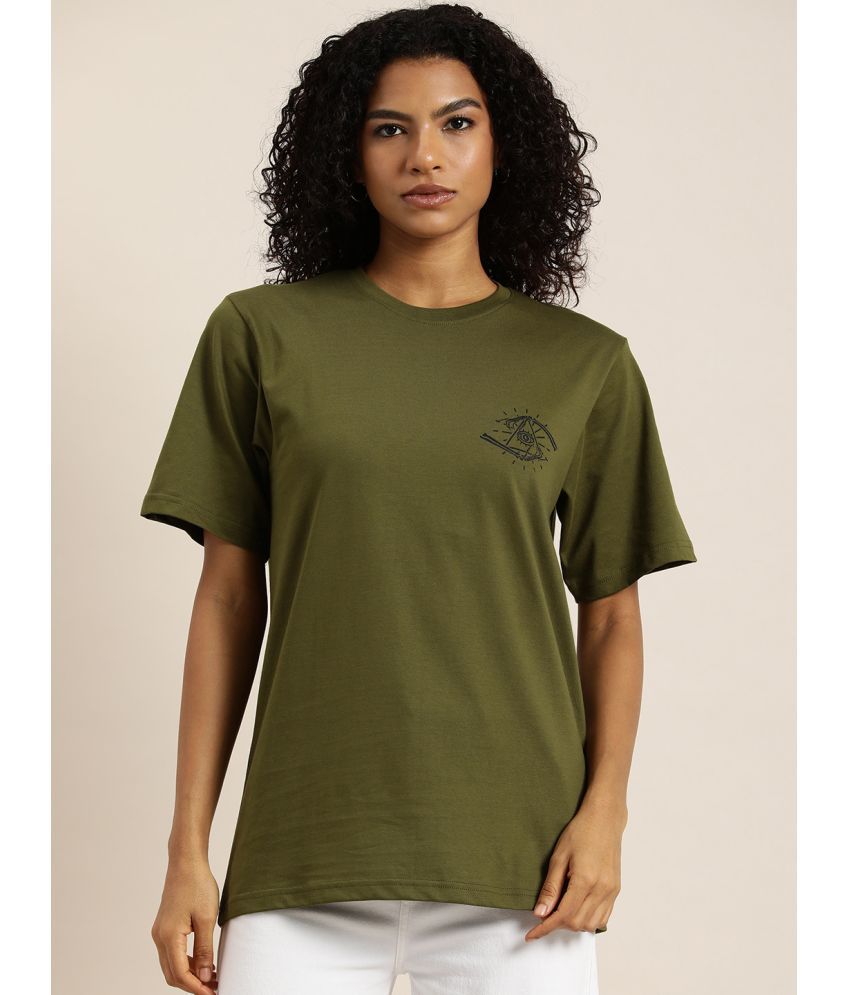     			Dillinger - Olive Cotton Loose Fit Women's T-Shirt ( Pack of 1 )