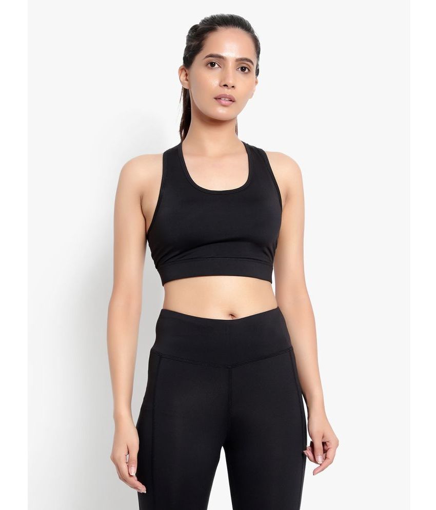     			Wearjukebox - Black Polyester Lightly Padded Women's Sports Bra ( Pack of 1 )