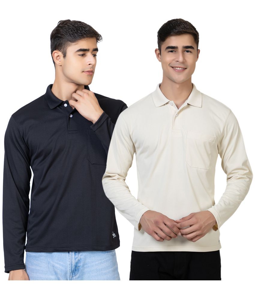     			YHA - Black Cotton Blend Regular Fit Men's T-Shirt ( Pack of 2 )