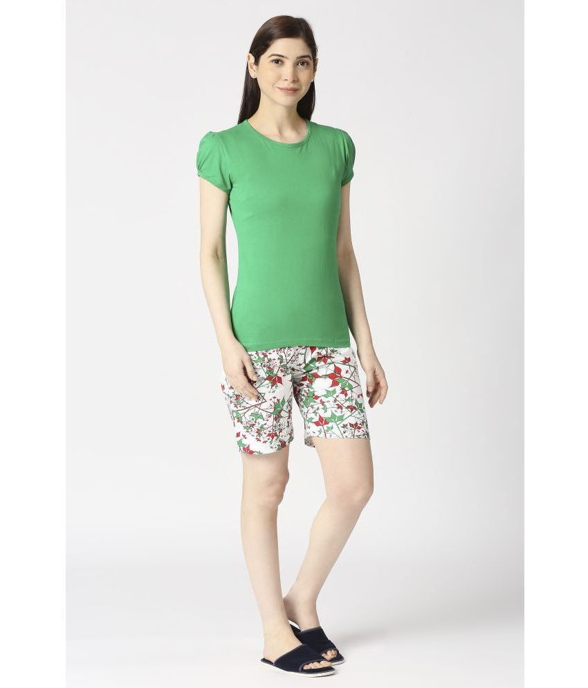     			Zebu - Mint Green Cotton Women's Nightwear Nightsuit Sets ( Pack of 1 )