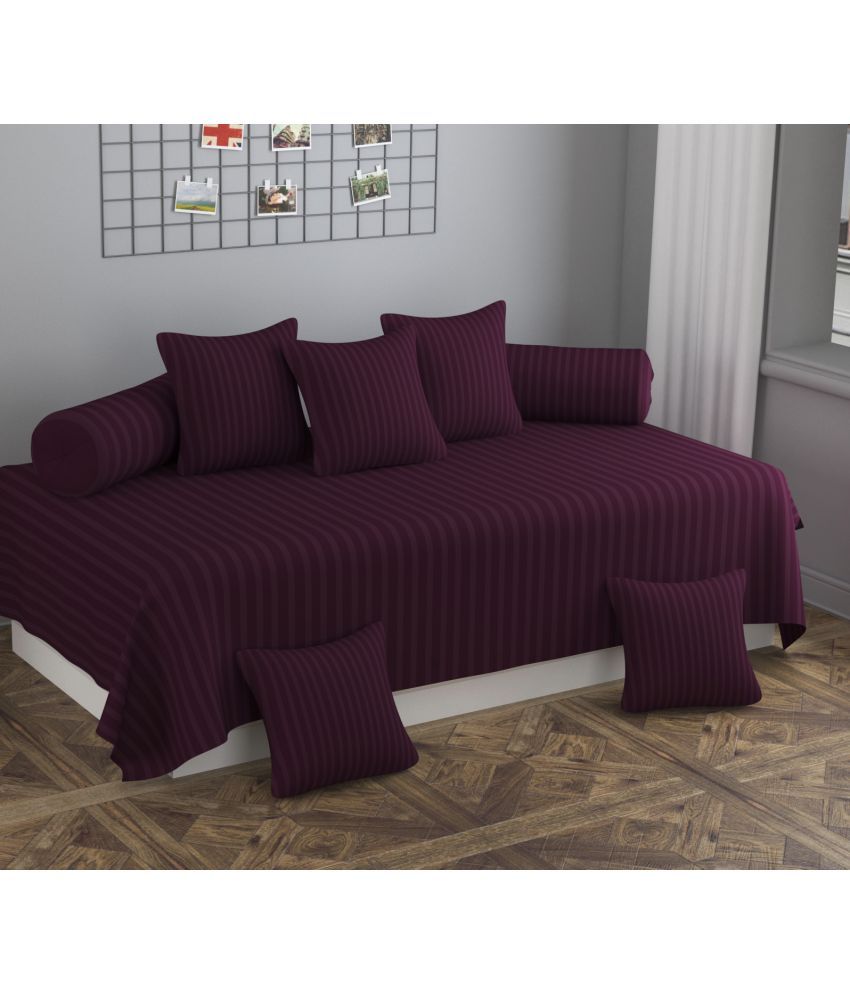     			Apala Microfibre Abstract Diwan Set 8 Pcs - Maroon