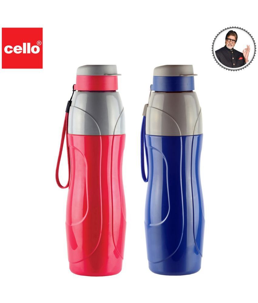     			Cello Puro Sports 900 Insulated Plastic Water Bottle, Set of 2, 900 ml, Assorted
