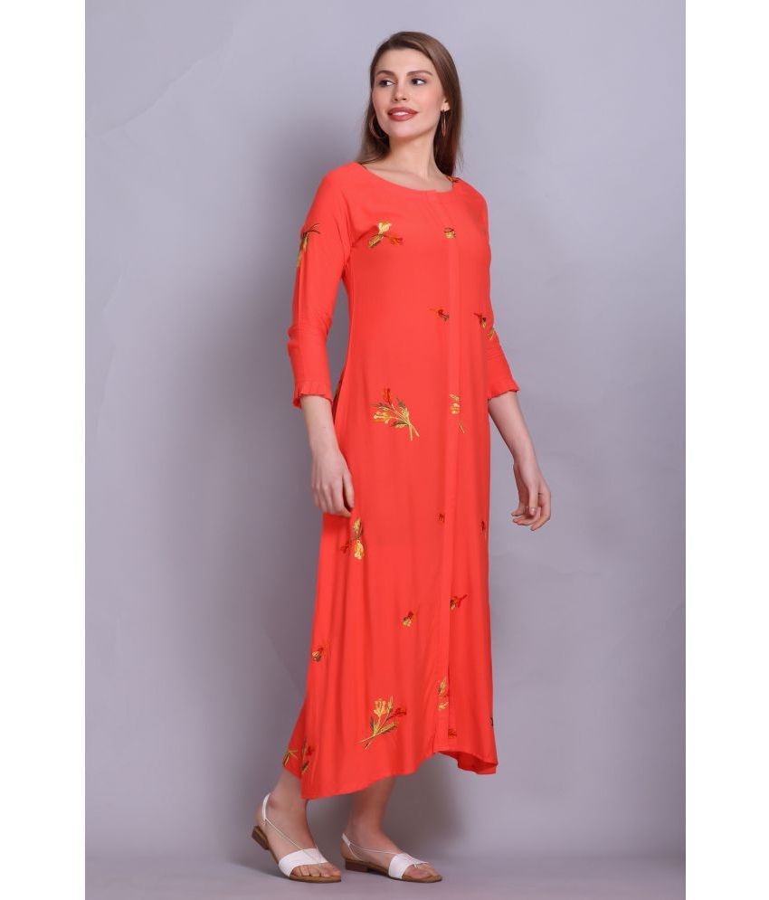     			ELTHIA - Orange Cotton Women's A-line Dress ( Pack of 1 )