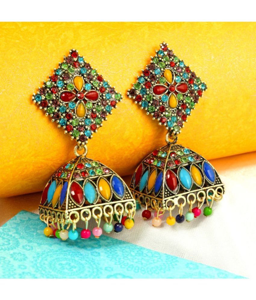     			FASHION FRILL Multicolor Jhumki Earrings ( Pack of 1 )