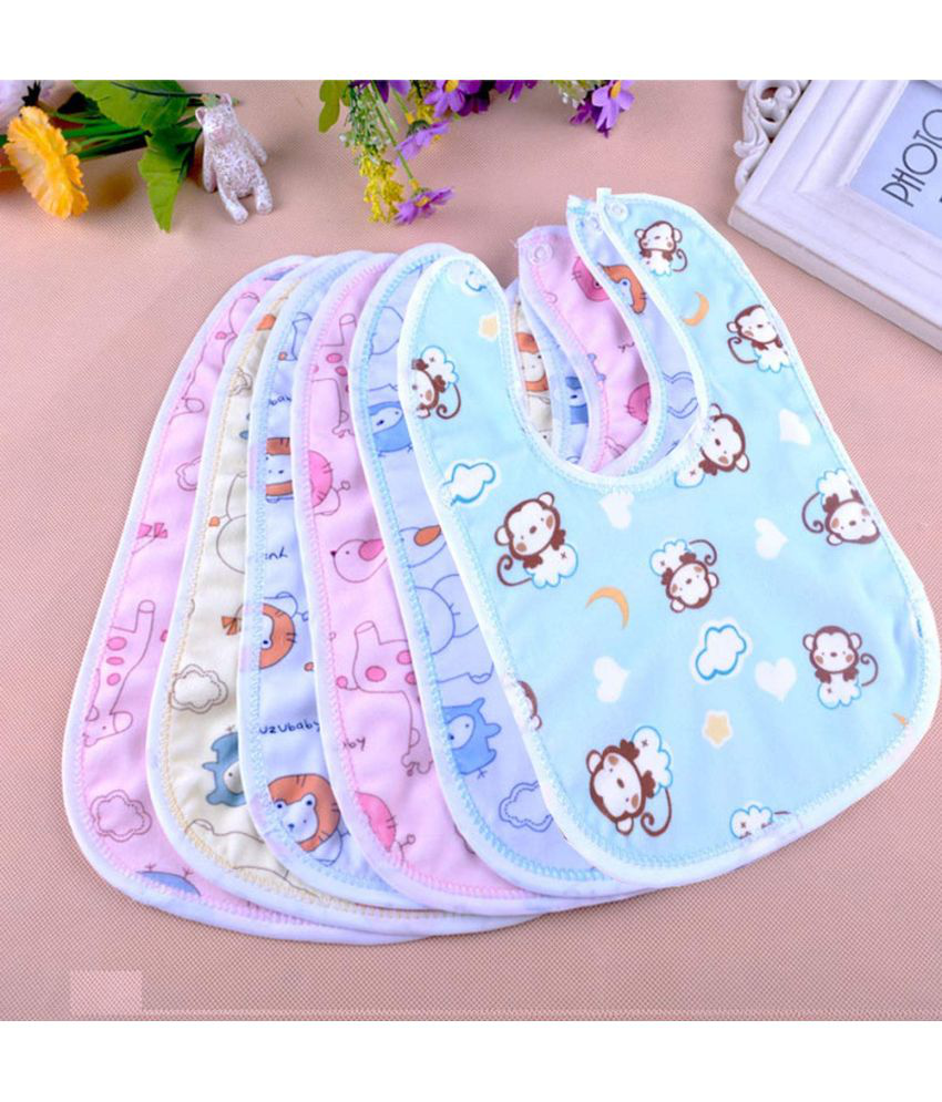     			FIRST TREND Multi-Colour Cotton Bibs - Set of 6
