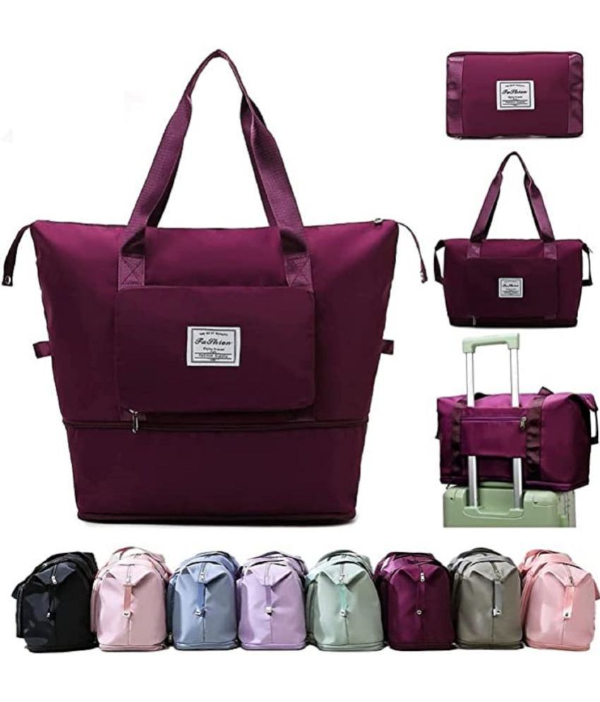     			GKBOSS Purple 1 Womens Large Capacity Folding Travel Tote Bag