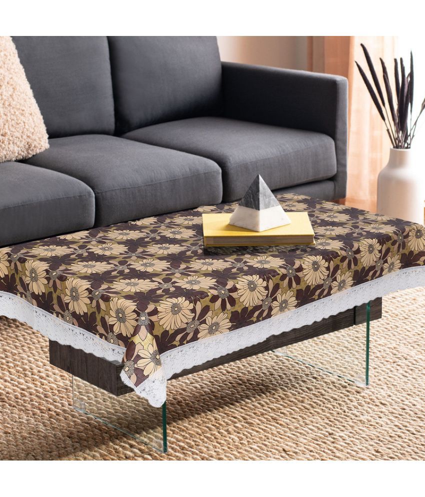     			HOMETALES Printed PVC 4 Seater Rectangle Table Cover ( 150 x 92 ) cm Pack of 1 Green