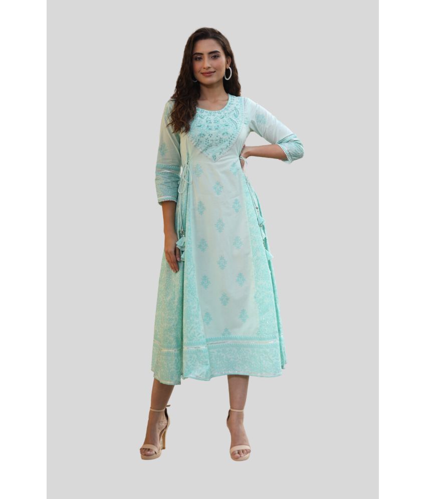     			Juniper - Mint Green Cotton Blend Women's A-line Dress ( Pack of 1 )