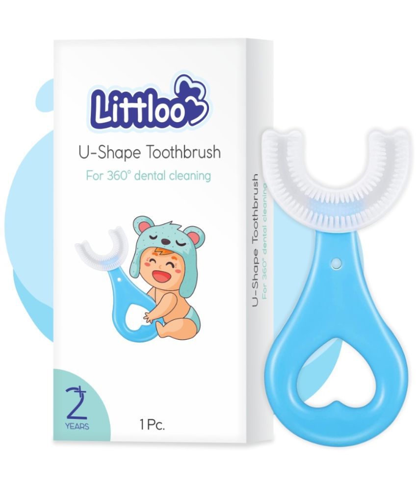     			Littloo Blue Silicone Baby Toothbrush ( 1 pcs )