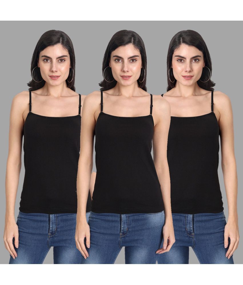     			AIMLY Cotton Slip - Black Pack of 3