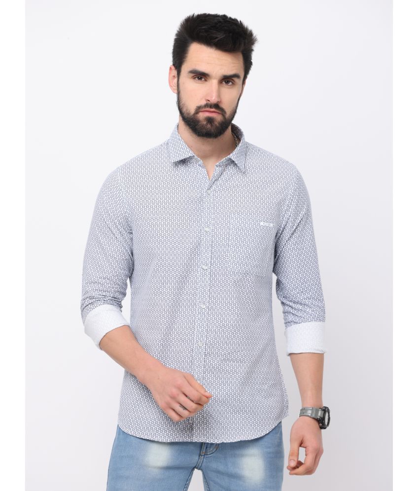 FLY69 - Off-White 100% Cotton Slim Fit Men's Casual Shirt ( Pack of 1 )