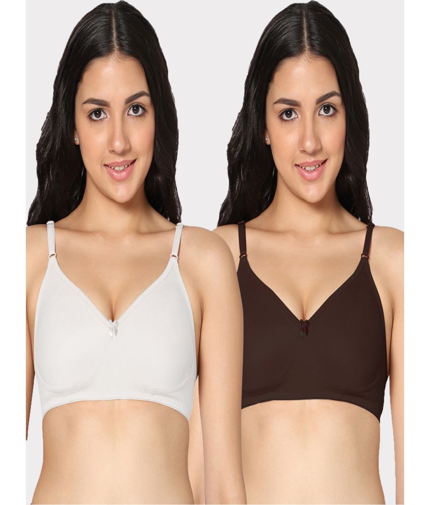     			IN CARE LINGERIE Pack of 2 Cotton Lightly Padded Women's Everyday Bra ( Multicolor )