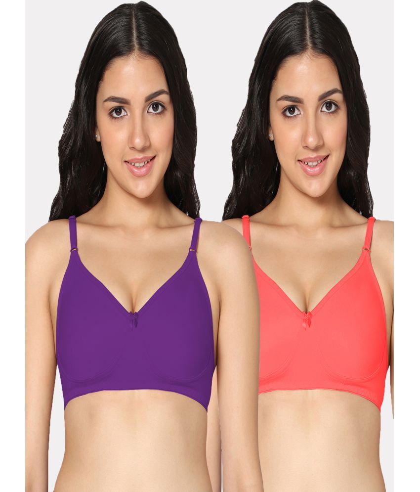     			IN CARE LINGERIE - Multicolor Cotton Non Padded Women's Everyday Bra ( Pack of 2 )