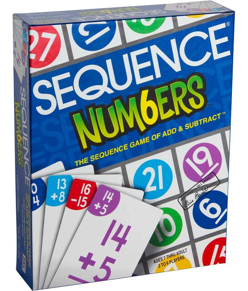     			Sequence Numbers Board Game,Card Games Foldable Hard Board,Plastic Chips and Playing Card for Kids & Adults(Pack of 1, Multicolor)