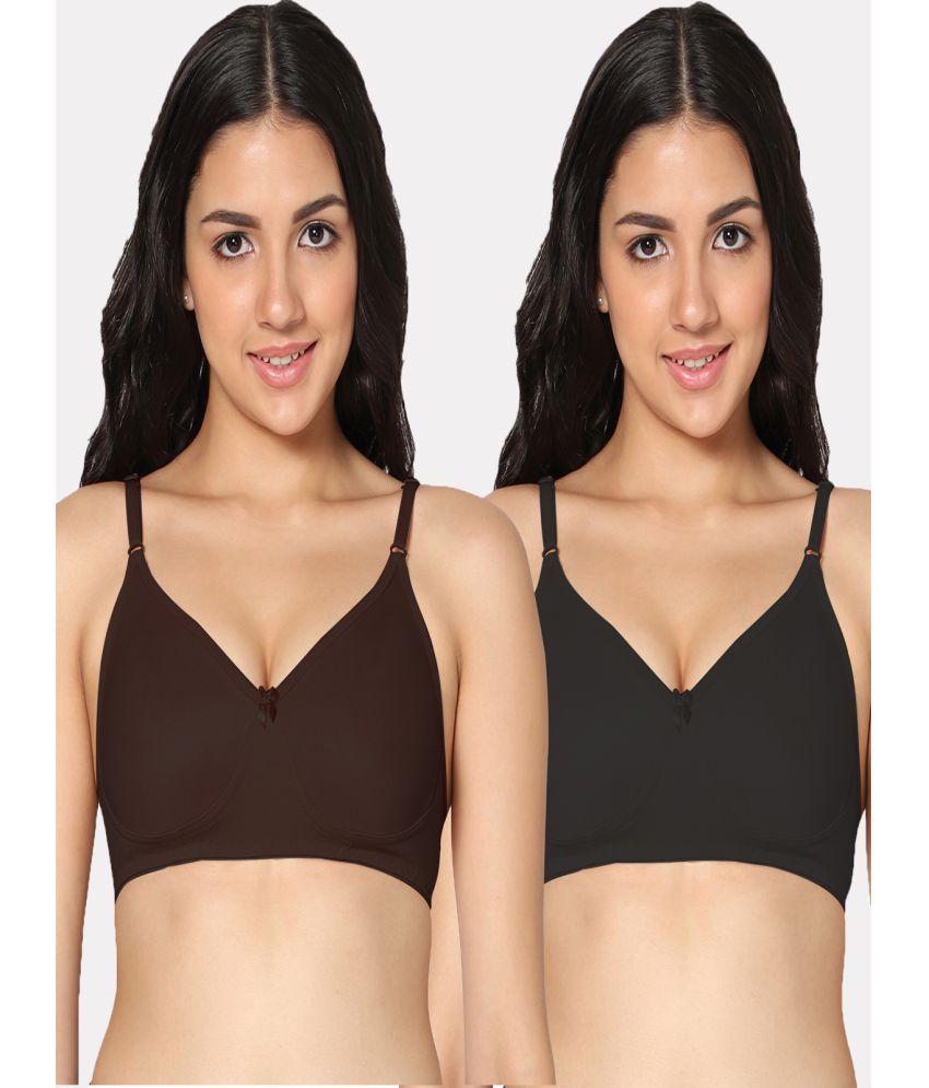     			IN CARE LINGERIE - Multicolor Cotton Non Padded Women's T-Shirt Bra ( Pack of 2 )