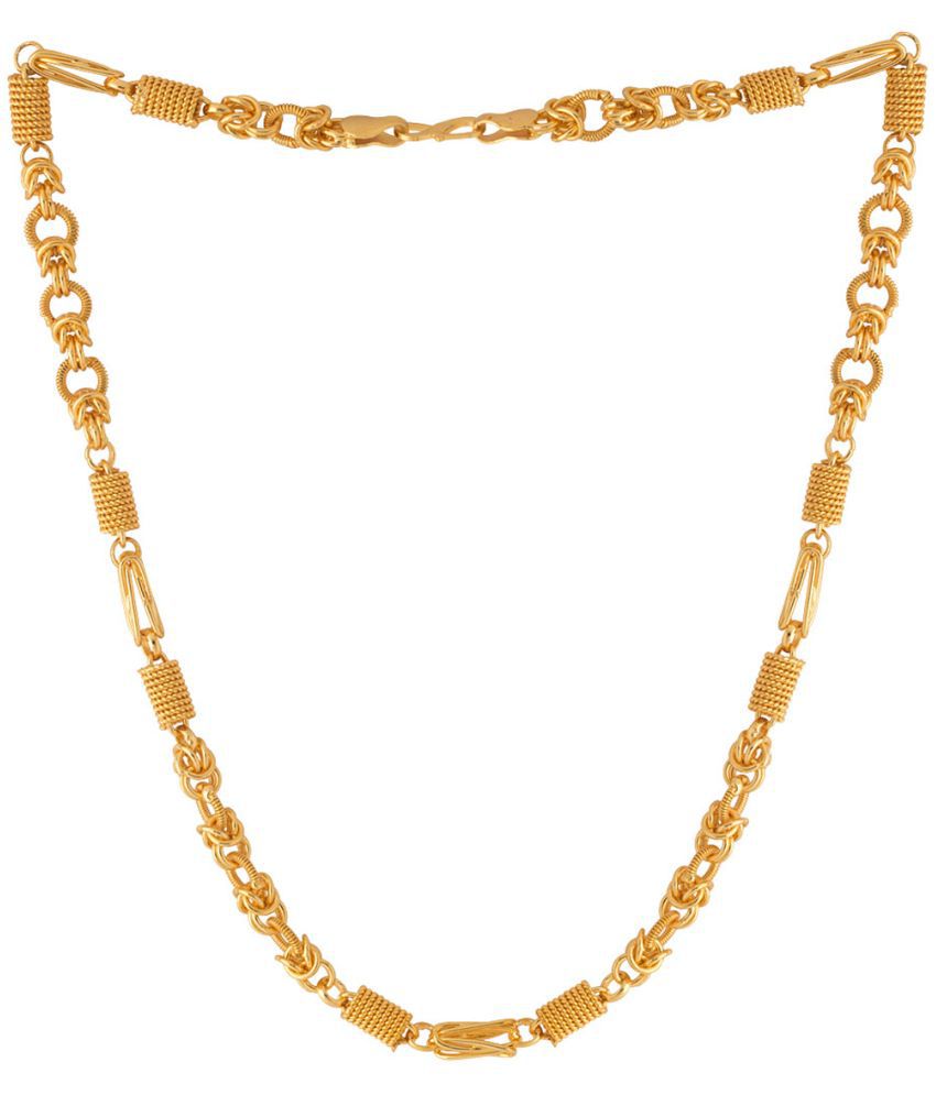     			Style Smith Gold Plated Brass Biker Punk Style Necklace Golden Chain For Men Boys